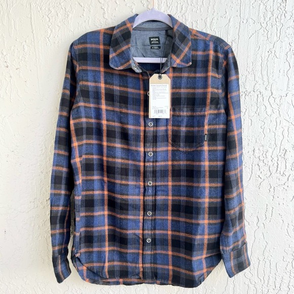 Prana golden canyon plaid flannel shirt / shacket size small new with tags - Picture 3 of 8